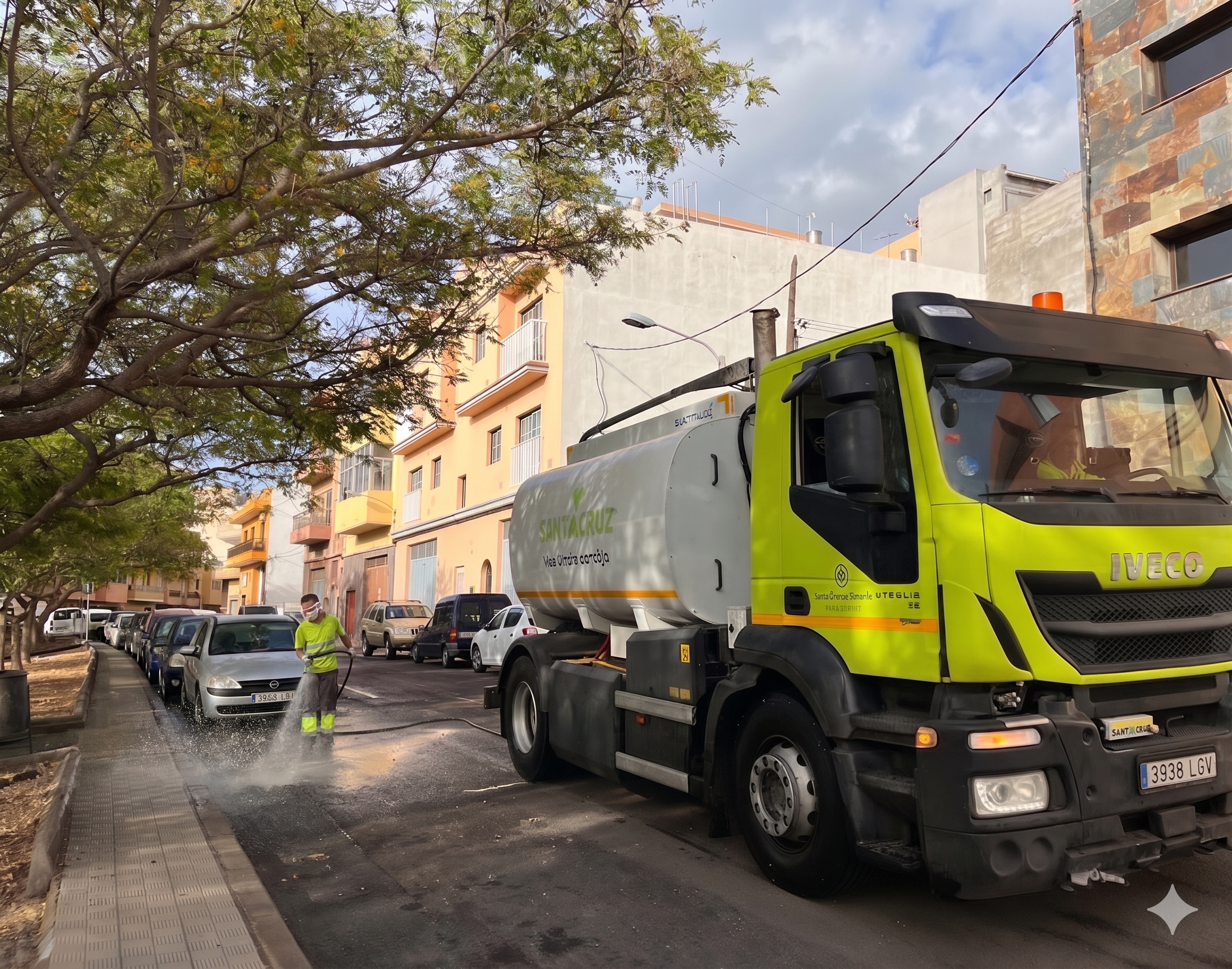 Santa Cruz intensifica la limpieza en Cuevas Blancas y Los Alisios durante esta semana